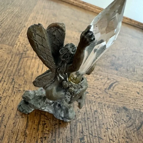 Rare Comstock CCI Pewter Fairy Fae Nymph Pixie Crystal Rhinestones Figurine - Picture 6 of 11